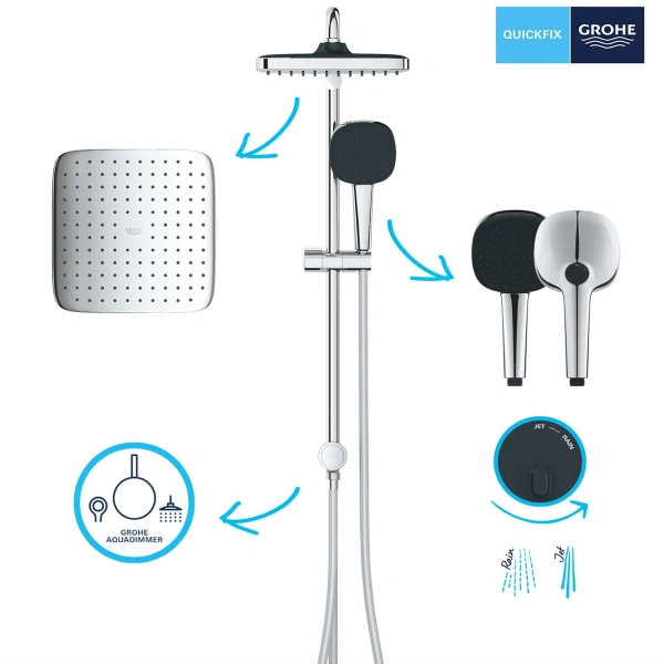 Душевая система GROHE Vitalio Comfort 250, хром (26698001)