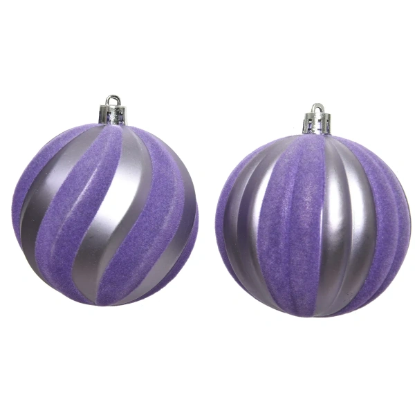 Шар елочный 8 см сиреневый бархат 2 дизайна в ассорт. 021287 Kmg