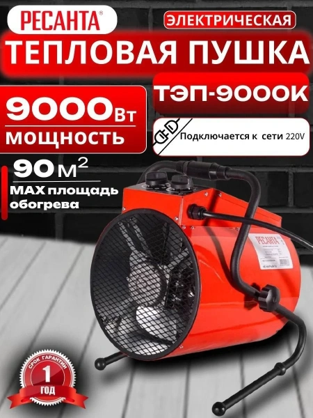 Пушка тепловая электрическая ТЭП-9000К (круглая) Ресанта