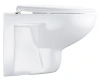Унитаз подвесной безободковый Grohe 39351000 bau ceramic в комплекте с сиденьем, микролифт