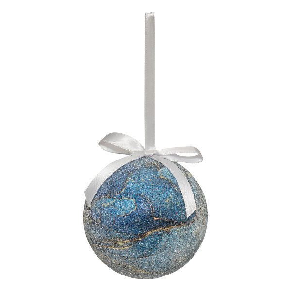 Шар елочный Atmosphera 7,5 см с бантом, синий 207700