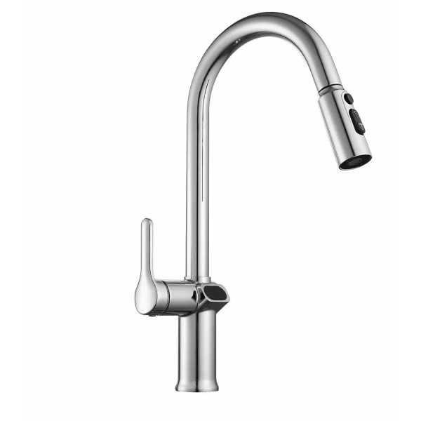 Смеситель д/к, вытяжной излив, хром ESKO K15 LED