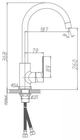 Смеситель д/к HAIBA HB70505-3 графит
