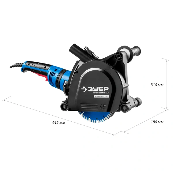 Штроборез (бороздодел) ЗУБР Профессионал d 180 мм, 2100 Вт, 45 мм, метал. ящик, (ЗШ-П45-2100 ПВТК)