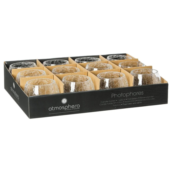 Подсвечник Atmosphera битое стекло 8х7 см 116037