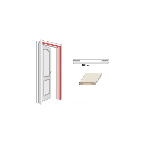 Доборный элемент ТЕЛЕСКОП 10х100х2070 ПВХ белый Доборный элемент ТЕЛЕСКОП 10х100х2070 ПВХ белый