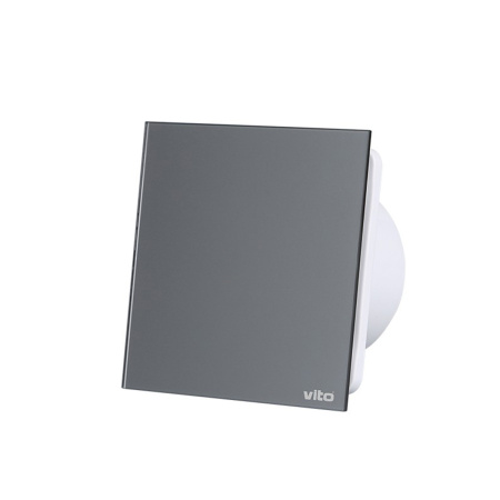 ВЕНТИЛЯТОР ВЫТЯЖНОЙ 100/ЗАКРЫТЫЙ -СЕРЫЙ-СТЕКЛО VT/VENTI-GL100/FLAT GLASS/Φ100MM/15W/GREY/BEARING AIR