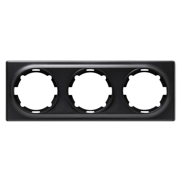 Рамка тройная, цвет чёрный (серия Florence)