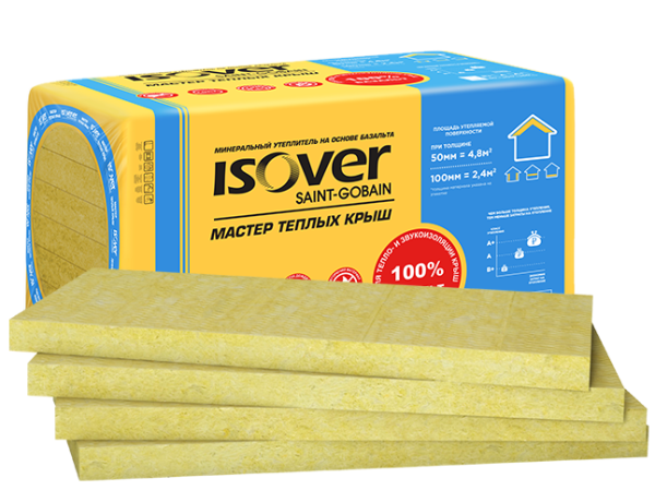 Минплита ISOVER WARM ROOFS MASTER 50/600*1000 (Мастер теплых крыш),V= 0,24м3,S= 4,8м2 Минплита ISOVER WARM ROOFS MASTER 50/600*1000 (Мастер теплых крыш),V= 0,24м3,S= 4,8м2