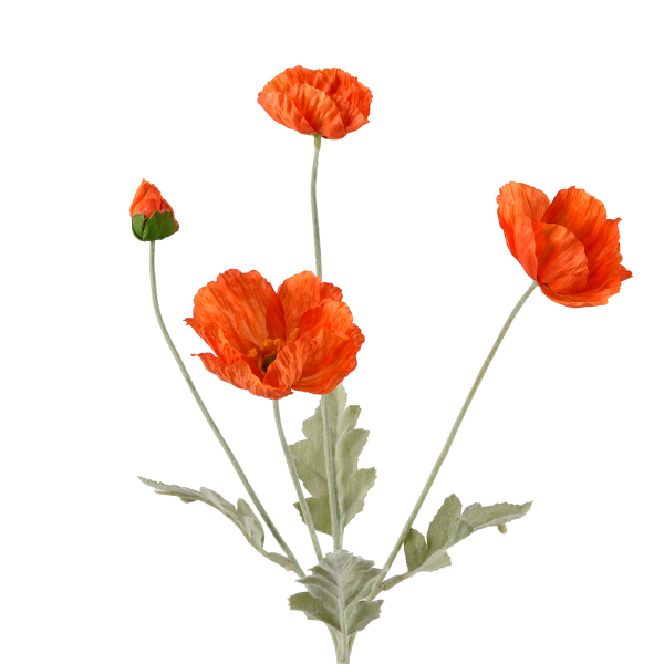 Ветка искусственная Маки оранжевые 63 см 880393 Kmg