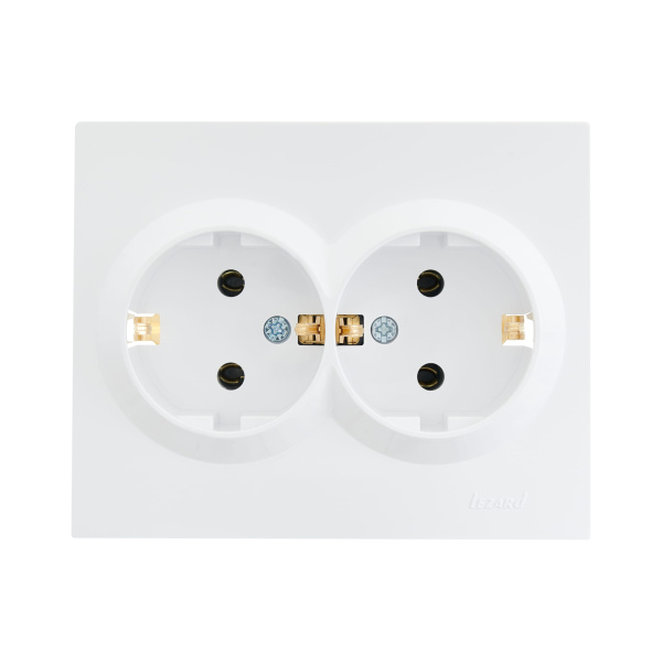 Розетка VESNA 742-0200-127B двойная с/з бакалит белая