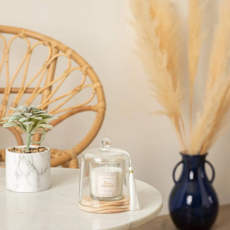 Аромасвеча Atmosphera Loli 130 г под стеклянным колокольчиком, цветок апельсина 181645D