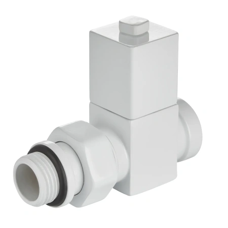 Набор дизайн-вентилей Royal Thermo CUBE, прямой (белый) 1/2" (Новый)