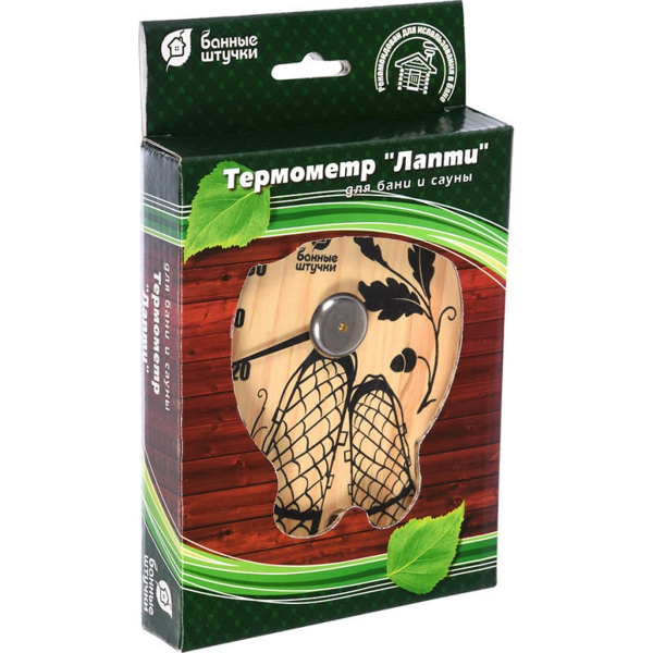 Термометр Банные штучки, Лапти 16х12х2,5 см, 18040 Термометр Банные штучки, Лапти 16х12х2,5 см, 18040