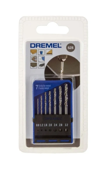 НАБОР СВЕРЛ Dremel 7 ШТ.,628  Цанги,Держатели, Разное