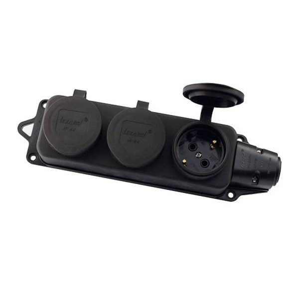 LEZARD 106 0400 0101 Розетка тройная 2Р+РЕ 1*16А