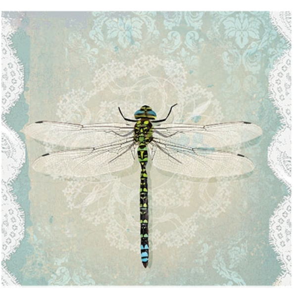 Салфетки бумажные PAW 3-х слойные 33х33 см уп.20 шт Романтическая стрекоза SDL858000