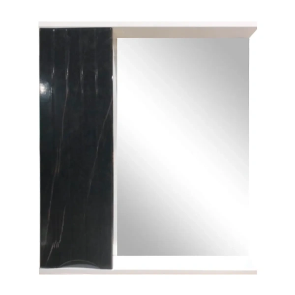 Шкаф зеркальный Модерн Вертикаль X2 60 Мрамор черный, белый