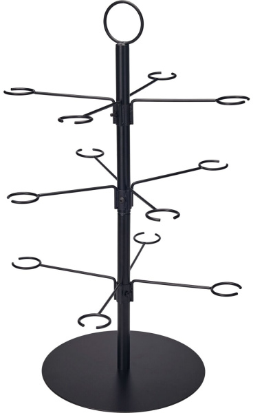 Подставка для 12 бокалов для вина/коктейлей 3х ярусная черная 170495200