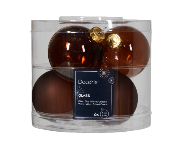 Набор елочных шаров 6 шт х6 см стекло, espresso 141819 Kmg