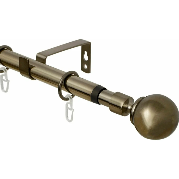 Карниз телескоп одноряд Золото антик наконечник классика 160-320см 16/19мм 3331161948550