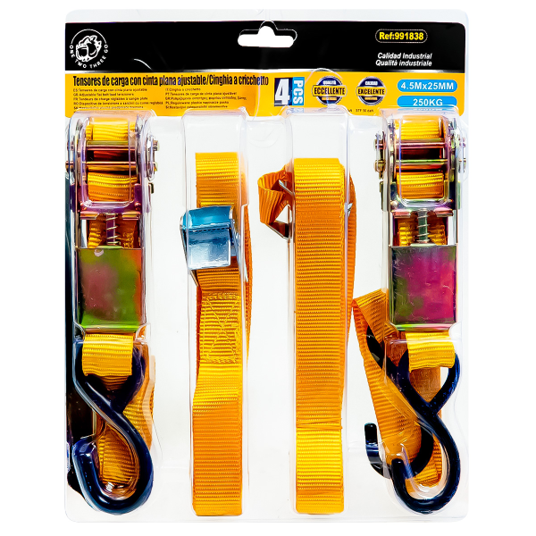 Набор ремней для багажа 25 мм*2,5 м,  25 мм*4,5 м (нагрузка 250 кг)
