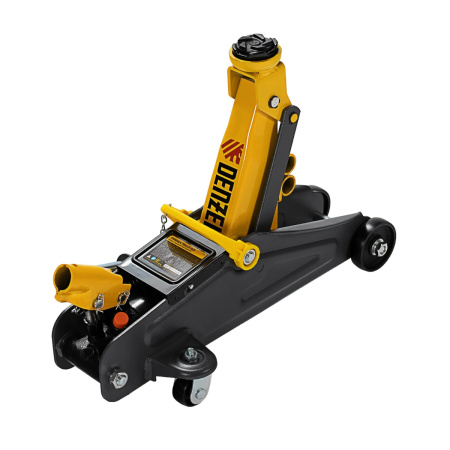 Домкрат гидравлический подкатной с фиксатором, 2 т, 130-330 мм, в кейсе// Denzel