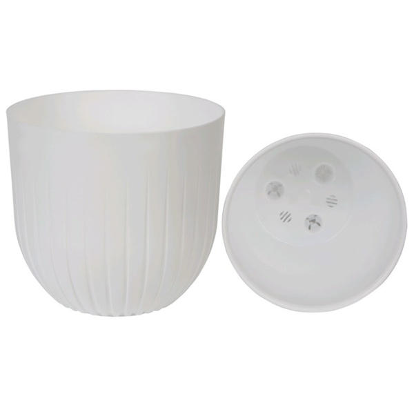 Горшок пластиковый с вкладкой, Альфа Белыйd. 22 h.20 6 л. А22-10