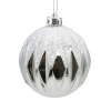Шар елочный MAGIC TIME D 8 см серебро, узор в ассортиминте 91354