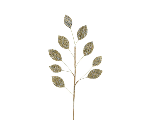 Ветка декоративная Spray листья со стразами 60 см 398514 Kmg