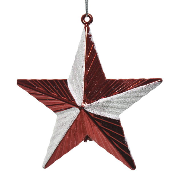 Украшение подвесное Звезда красно-белая 2х9,5х9 см 027751 Kmg