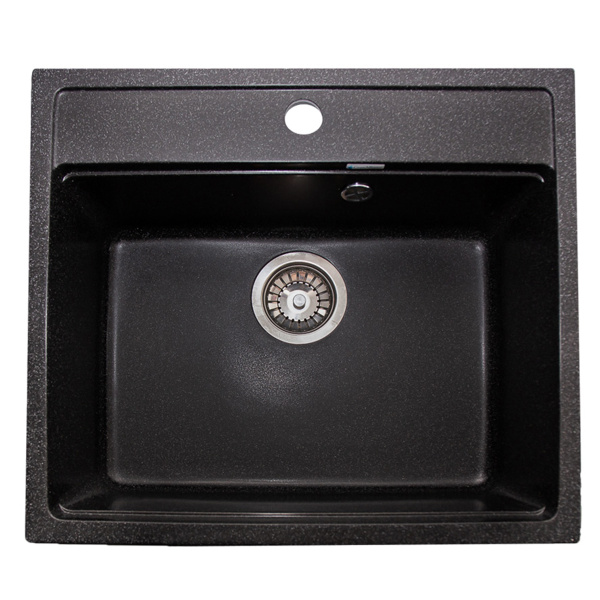Кухонная мойка GranAlliance G-21, черный,прямоугольная:551х492 мм