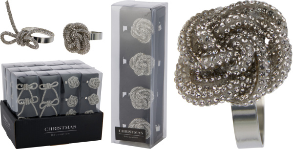 Набор колец для салфеток 4шт, серебро 2 вида в ассортименте CAA939600 К