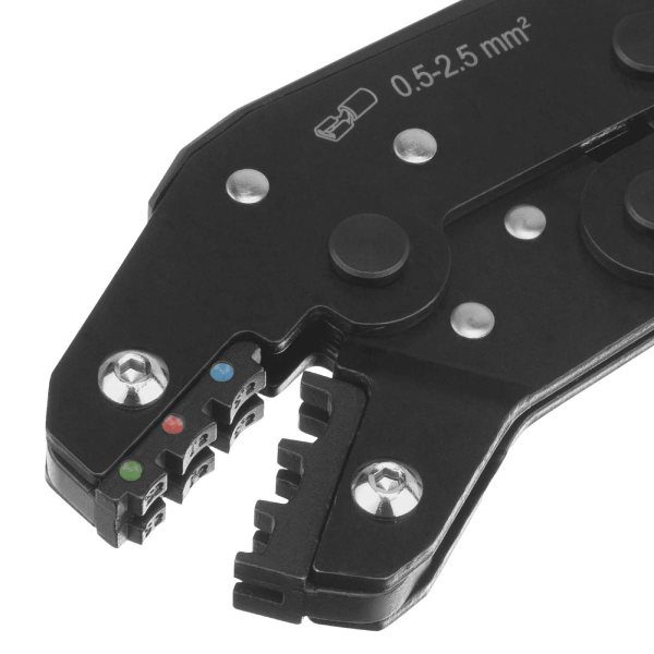 Клещи для обжима изолир. наконечников НКИ и НВИ, разъемов РПИ, гильз ГСИ, 0,5 - 2,5 мм2// Denzel