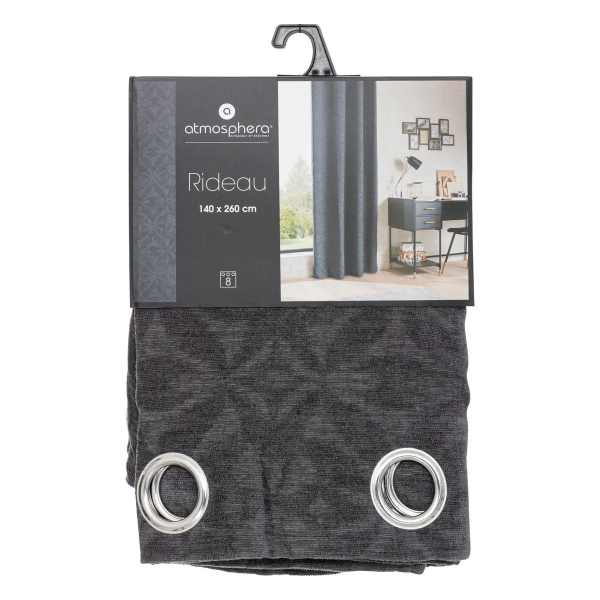 Штора портьерная Atmosphera CHEN ZURI 140х260 см серый 196207B