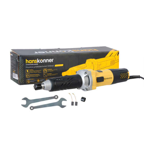 Машина шлифовальная прямая Наnskonner HGD0665, 650 Вт, цанги 6/8мм, кабель 4 м, 10000-30000об/мин
