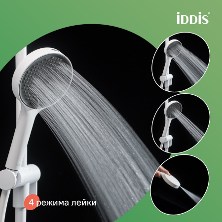 Лейка для душа, белый матовый, Aiger, IDDIS, AIG4FW0i18