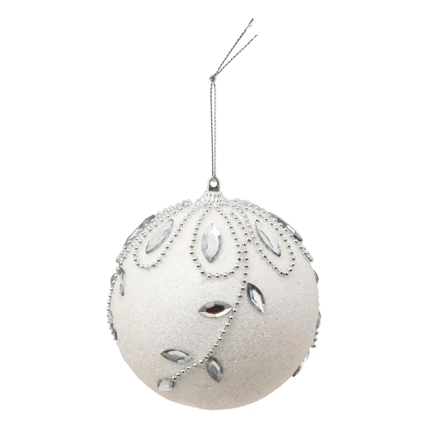 Шар елочный Feeric 10 см белый 191971