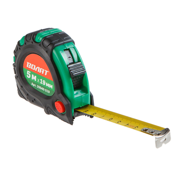 Рулетка  5м/19мм обрезин. корп. ВОЛАТ (быт.)