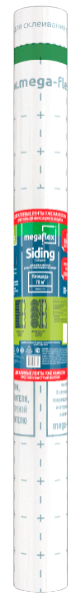 Megaflex Siding (ш 1,6 70 м2) с двумя клеевыми- лентами влаго-ветрозащ однослойная мембрана Megaflex Siding (ш 1,6 70 м2) с двумя клеевыми- лентами влаго-ветрозащ однослойная мембрана