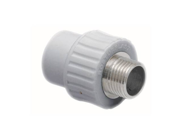 Муфта комбинированная с наруж.рез. 50х1 1/2" под ключ, серый РТП Муфта комбинированная с наруж.рез. 50х1 1/2" под ключ, серый РТП