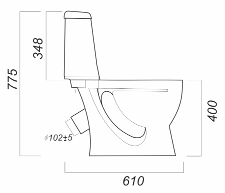 Унитаз комплект Sanita Идеал Комфорт Белый S1 арт.WC.CC/Ideal/2-DM/WHT.G/S1 (сиденье,арматура,комфор