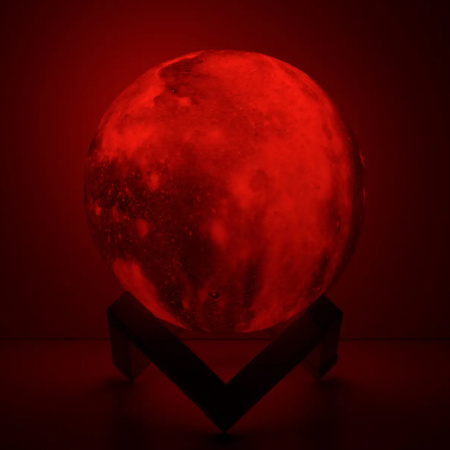 Св-к Gauss LED настольный 3D Луна 1W RGB 5V Li-ion 450mA D15 см цветной с пультом, NN003