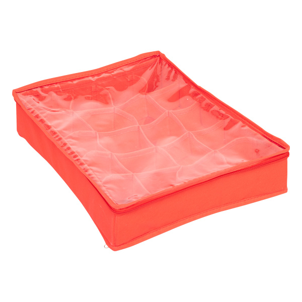 Коробка для хранения елочных украшений Atmosphera 20 ячеек 35х28х7,5 см красный 207458