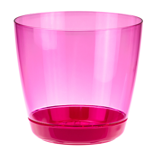 Кашпо IDEA ОРХИДЕЯ D140мм 1,5л с поддоном, Розовый прозрачный