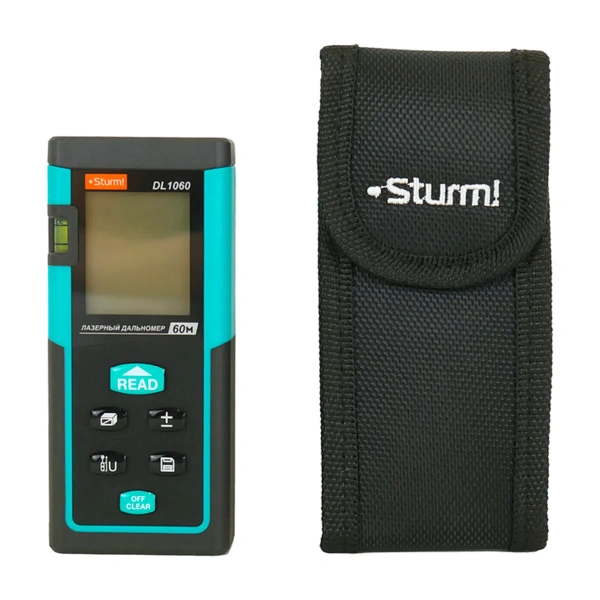 Дальномер лазерный Sturm! DL1060, 0.05-60м, LCD дисплей, встроенный уровень, чехол