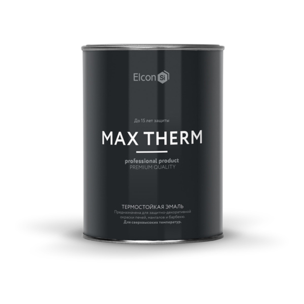 Эмаль термостойкая Elcon серебристо-серая в банках 0.8кг