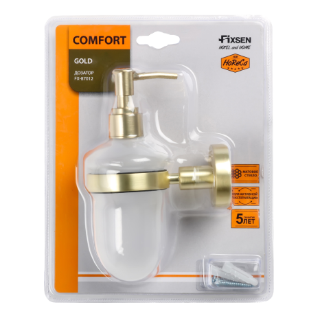 Дозатор жидкого мыла FIXSEN "COMFORT GOLD" золото-сатин FX-87012