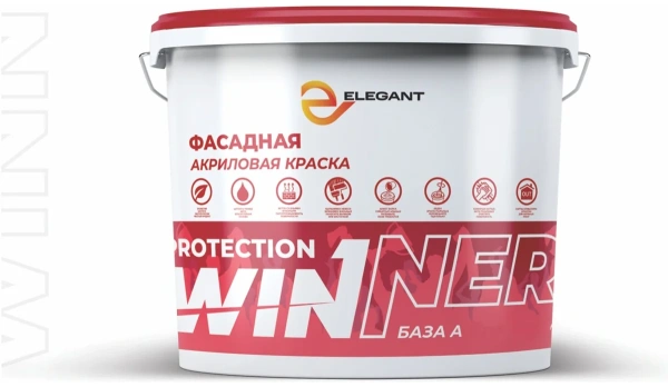 Краска акриловая в/д Elegant Winner Protection фасадная 7 кг