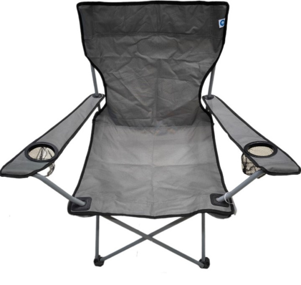 Кресло кемпинговое в чехле 52х52х90 см нагрузка до 100 кг серый 6836 CN